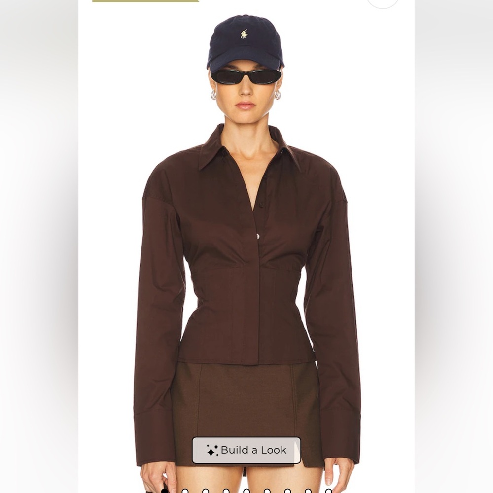 L’Academie Elsie Shirt in Chocolate Brown